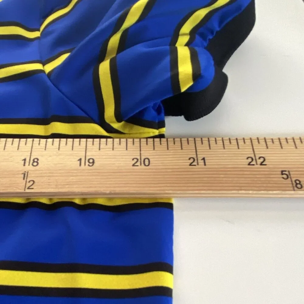 Ralph Lauren RLX Polo Shirt Size Medium Blue Yellow Stripe Isleworth Golf Club